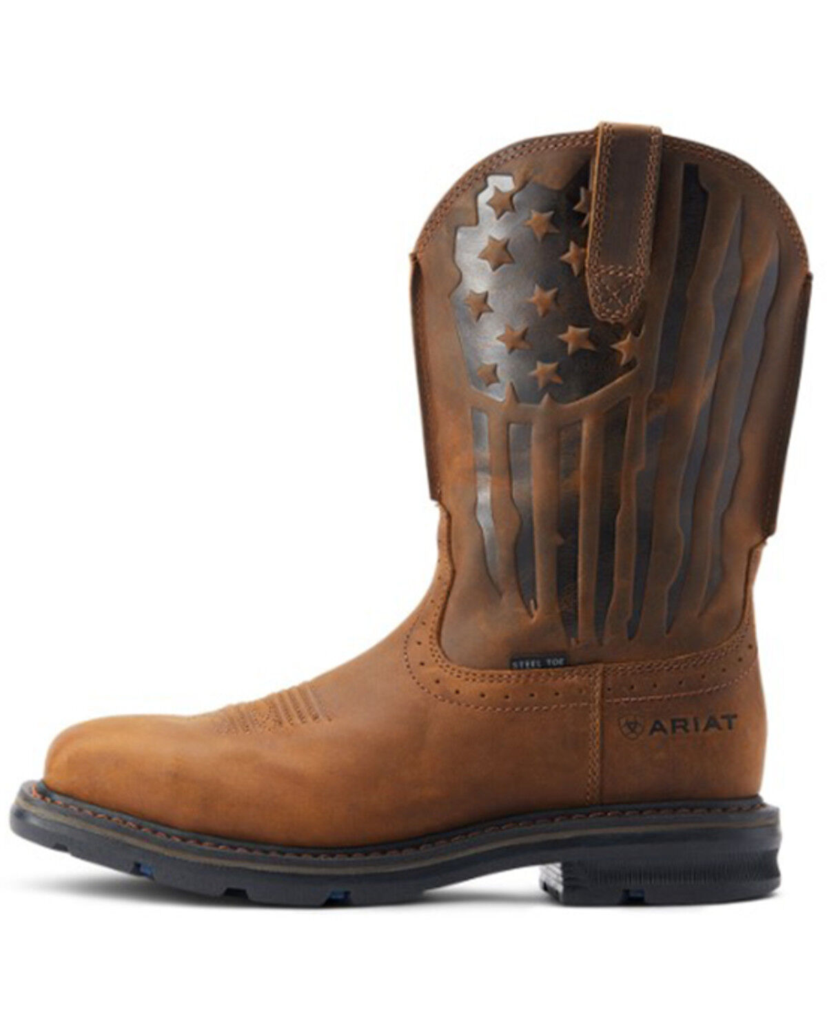 Image #2 - Ariat Men's Sierra Shock Shield Western Boots - Steel Toe, Brown, hi-res