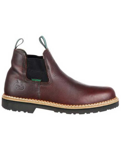 Image #3 - Georgia Boot Men's Romeo Waterproof Slip-On Work Shoes - Round Toe, Brown, hi-res
