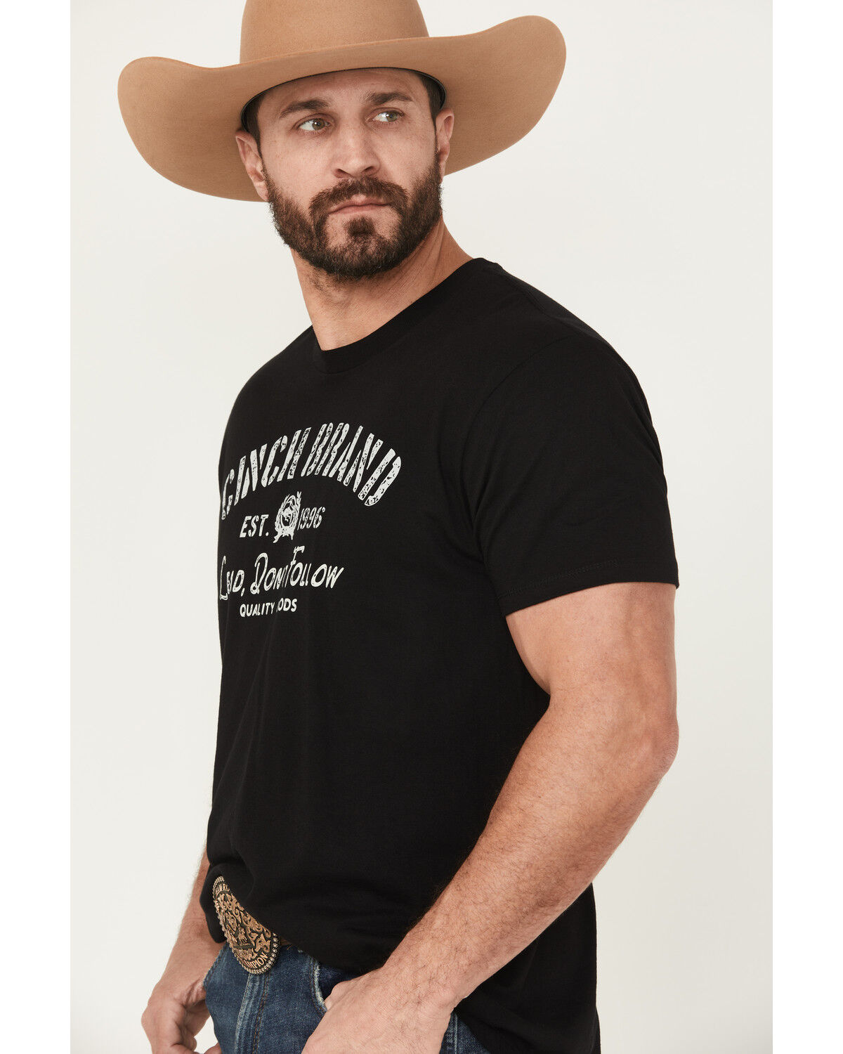 Image #2 - Cinch Men's Lead Don't Follow Short Sleeve Graphic T-Shirt, Black, hi-res