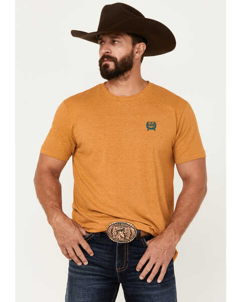 Image #2 - Cinch Men's Western Denim Logo Short Sleeve Graphic T-Shirt, Gold, hi-res