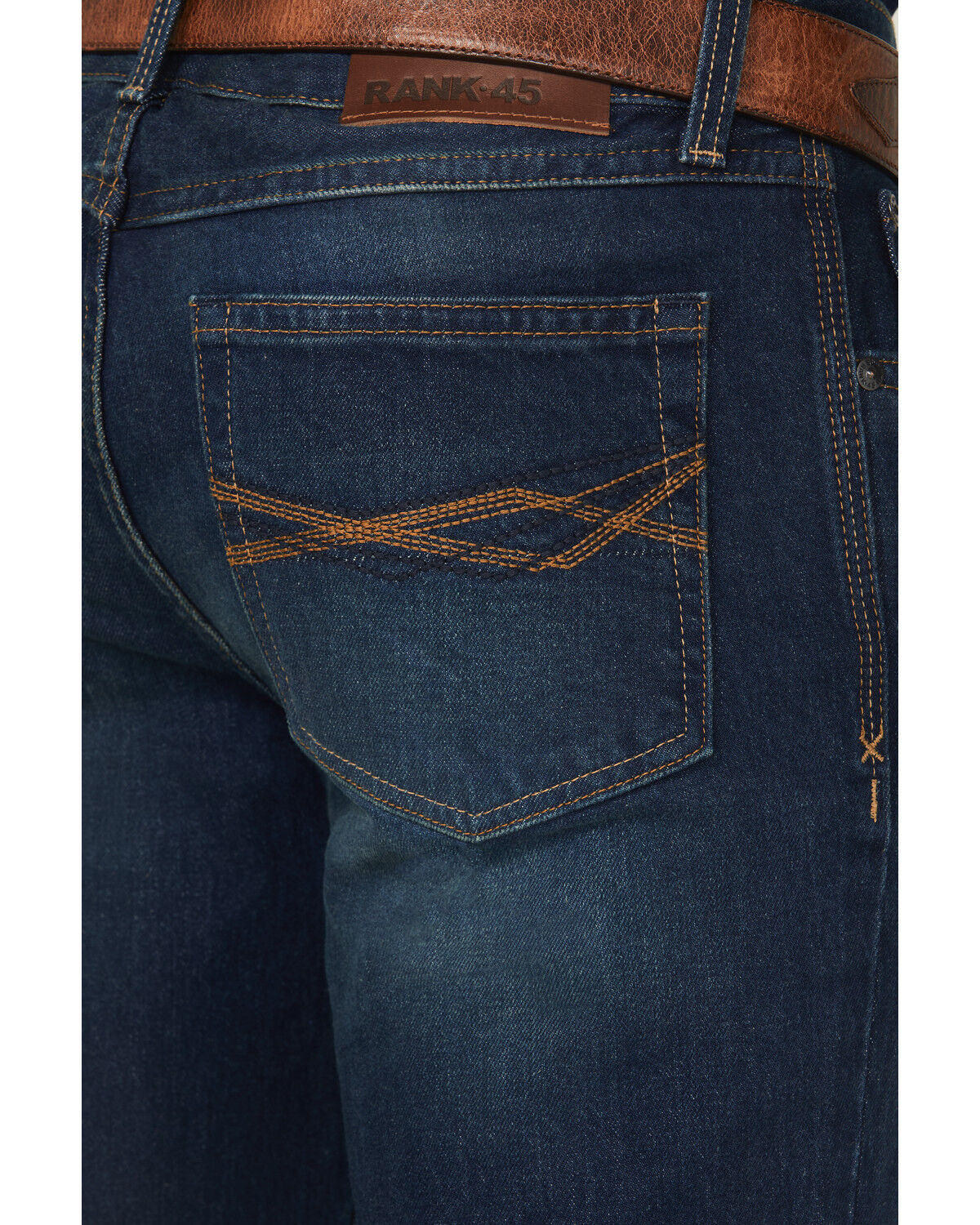 Image #4 - RANK 45® Men's Coyote Dark Wash Slim Straight Durable Stretch Denim Jeans, Dark Wash, hi-res