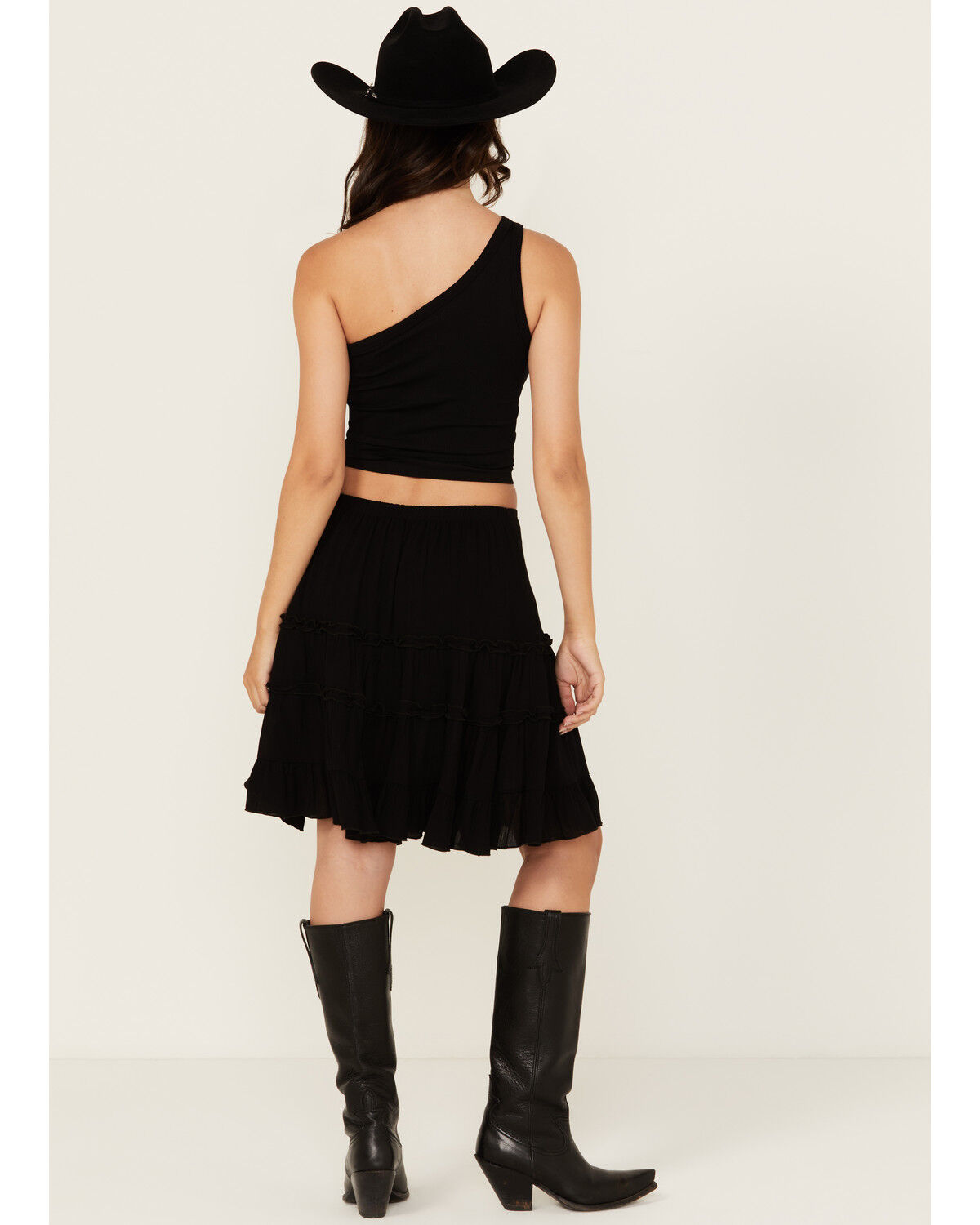 Image #3 - Wild Moss Women's Ruffle Mini Skirt, Black, hi-res