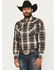 Image #1 - Ely Walker Men's Plaid Print Long Sleeve Pearl Snap Western Shirt - Big, Lt Brown, hi-res