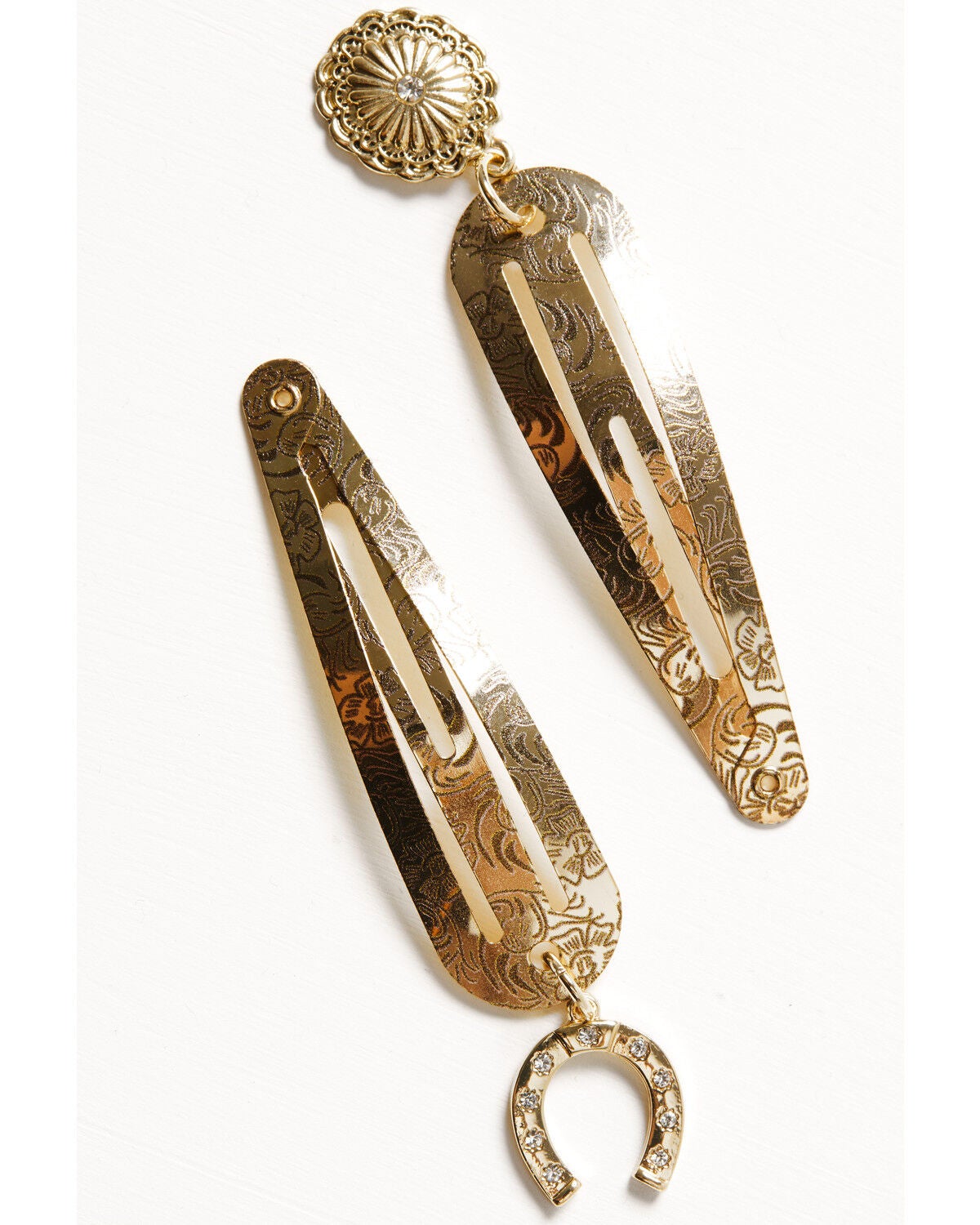 Image #2 - Shyanne Women's Western Muse Charmed Hair Clip Set - 2 Piece, Gold, hi-res