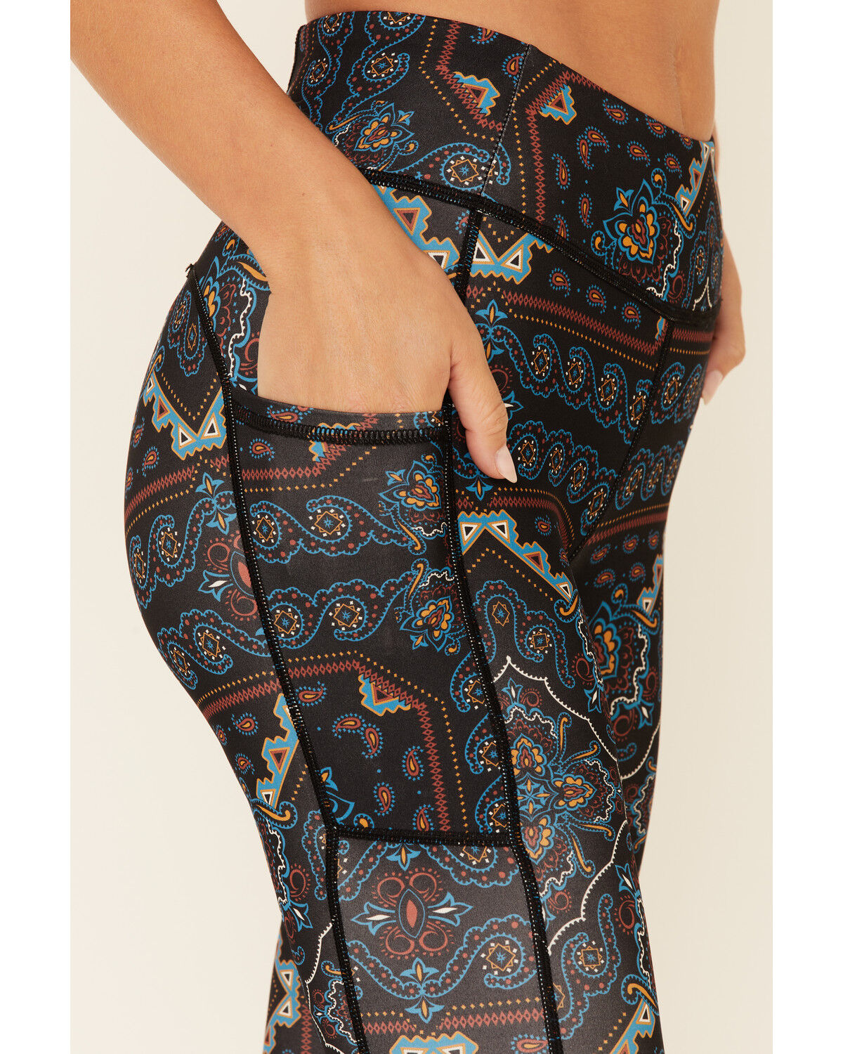 Image #3 - Shyanne Women's Medallion Print Riding Leggings, Navy, hi-res