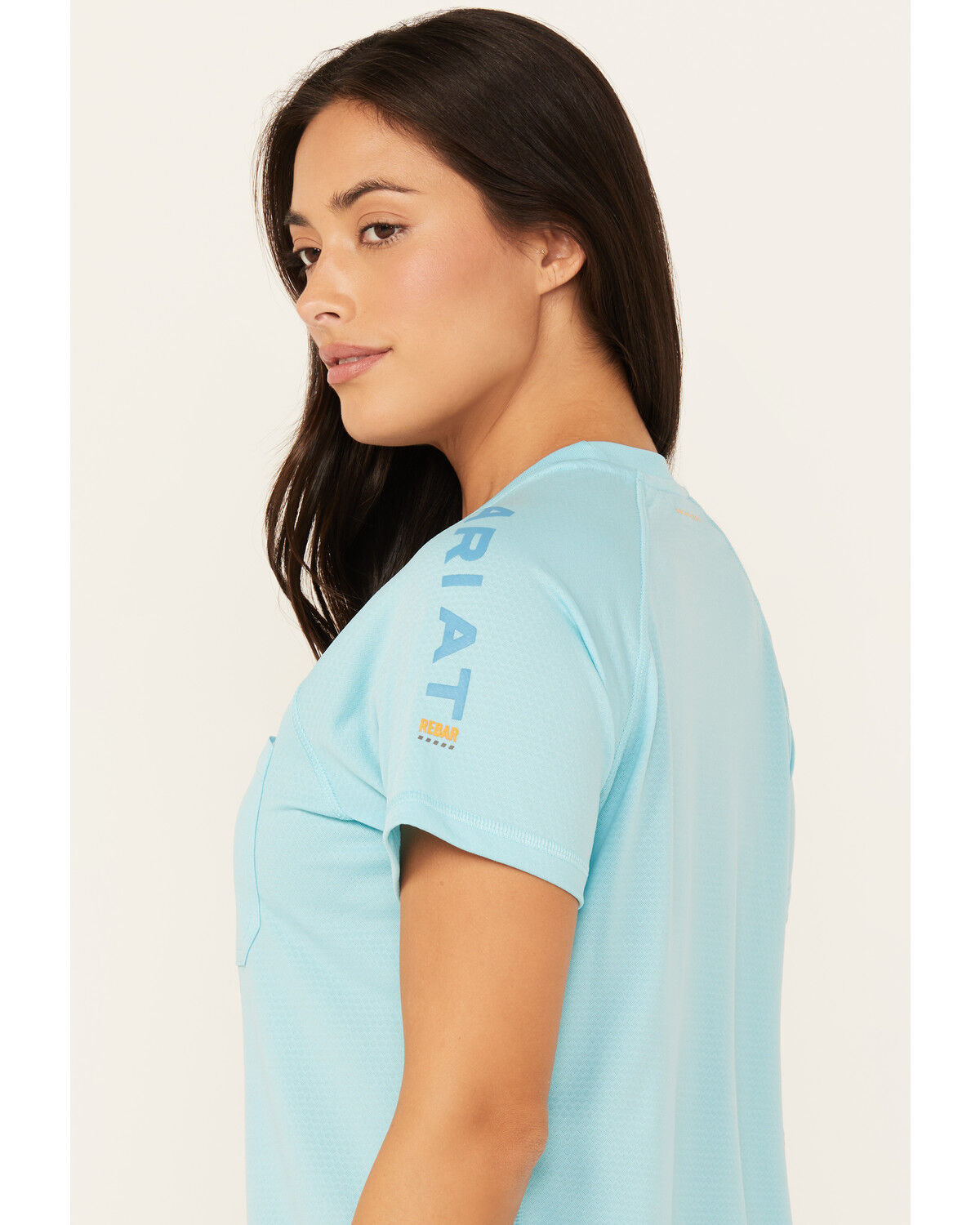 Image #2 - Ariat Women's Rebar Heat Fighter Short Sleeve Work Shirt, Turquoise, hi-res