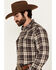 Image #2 - Wrangler Retro Men's Plaid Print Long Sleeve Snap Western Shirt, Brown, hi-res
