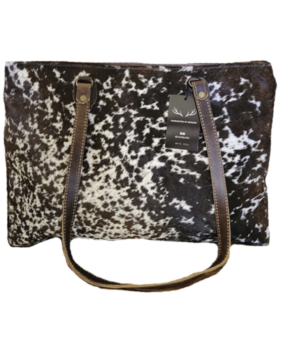 Ranch Junkie Women's Highlands Genuine Cowhide Large Tote, Chocolate, hi-res
