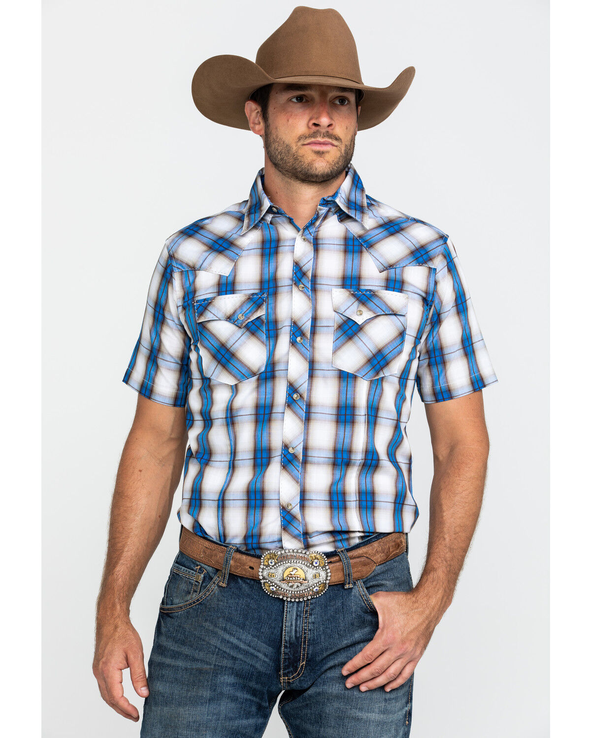 blue plaid shirt mens outfit