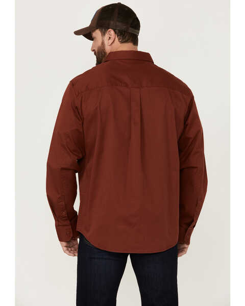Image #5 - Brothers and Sons Men's Weathered Twill Solid Long Sleeve Button-Down Western Shirt  , Red, hi-res
