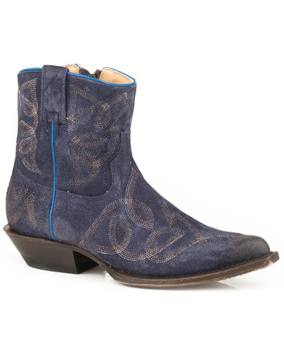 Image #1 - Stetson Women's Collins Western Booties - Snip Toe, Blue, hi-res