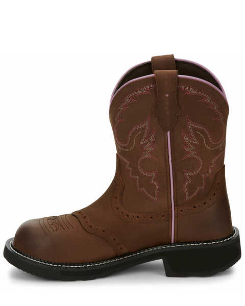 Image #3 - Justin Women's Wanette Western Work Boots - Steel Toe, Distressed Brown, hi-res