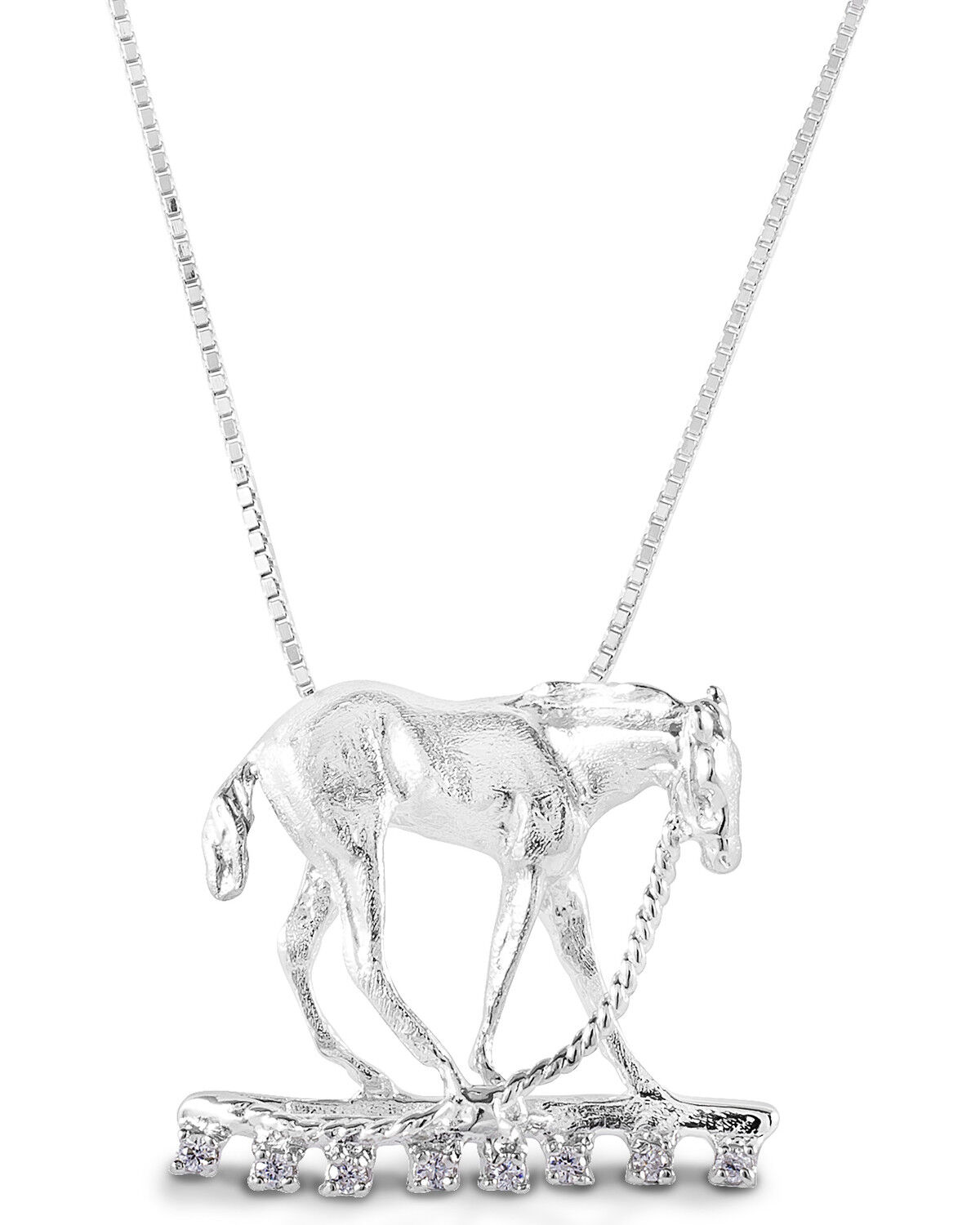 Image #1 - Kelly Herd Women's Foal & Halter Pendant Necklace, Silver, hi-res