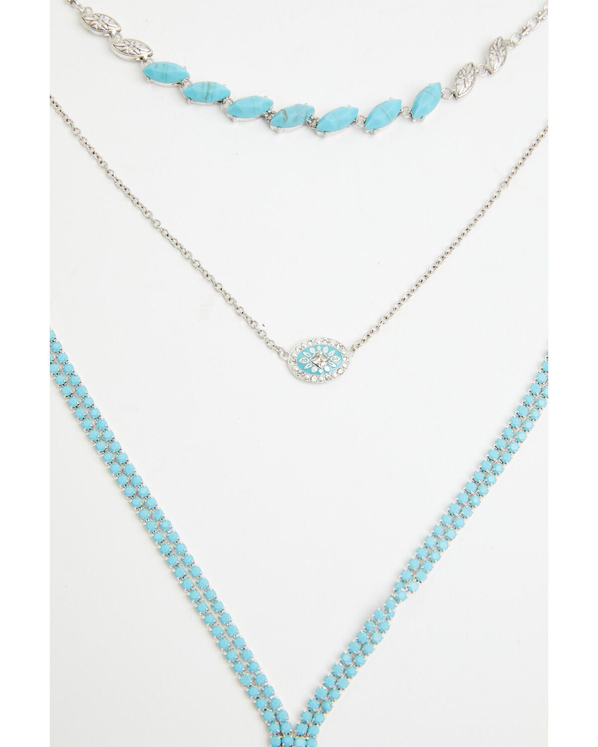 Image #2 - Lainey Wilson Women's 3 Row Stone Necklace, Turquoise, hi-res