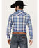 Image #4 - Ely Walker Men's Plaid Print Long Sleeve Pearl Snap Western Shirt - Tall, Blue, hi-res