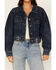 Image #3 - Miss Me Women's Dark Wash Denim Jacket, Dark Wash, hi-res