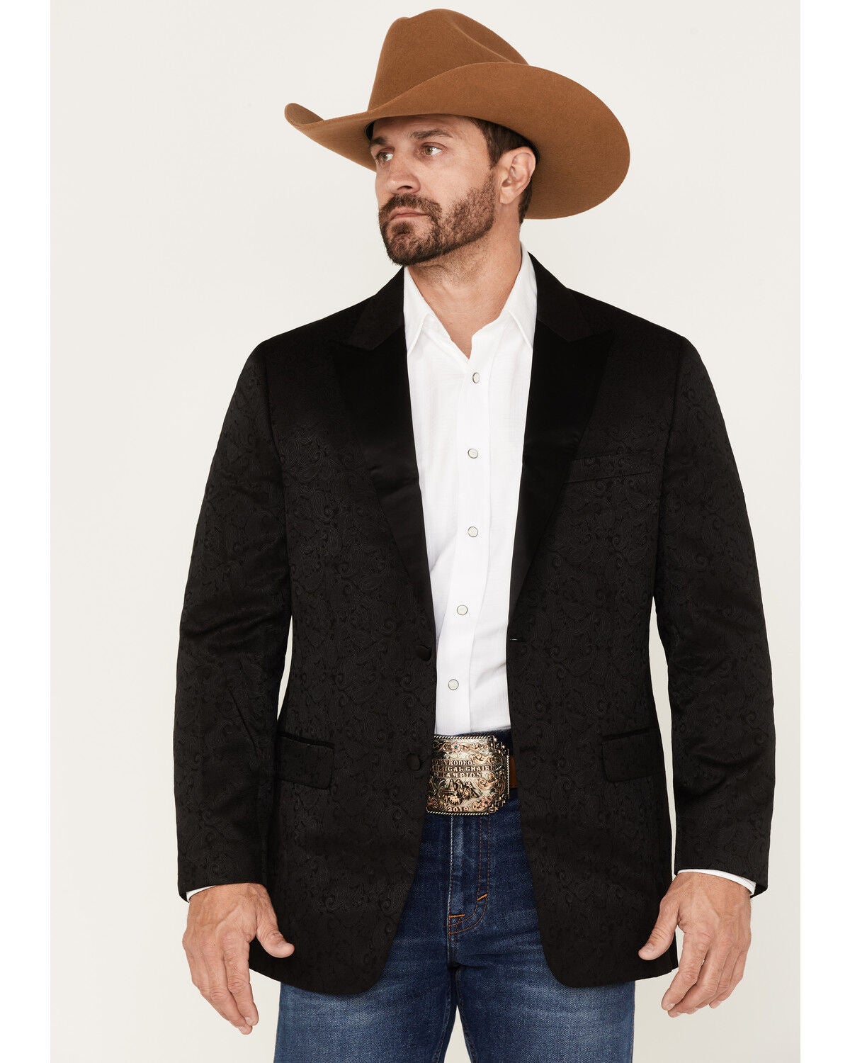 Cody James Men's Austin Paisley Blazer, Black, hi-res