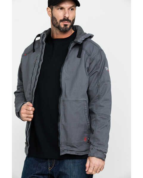 Image #3 - Ariat Men's FR Duralight Stretch Canvas Work Jacket , Grey, hi-res