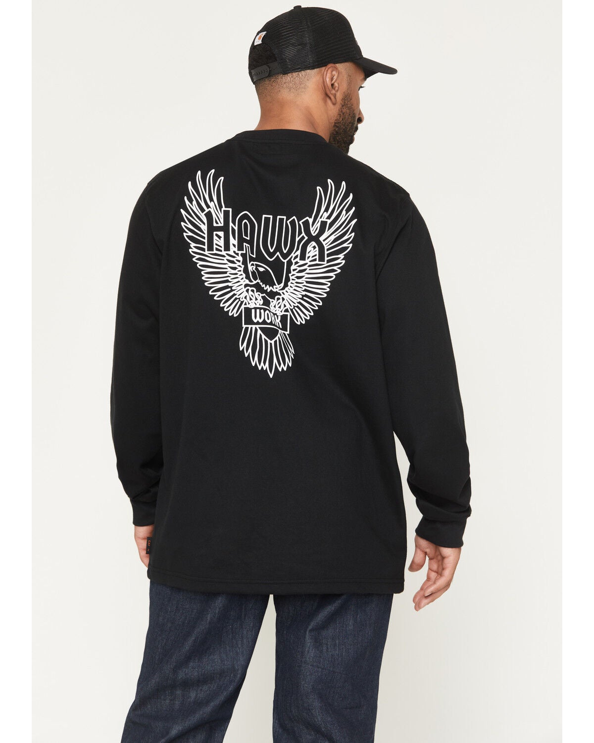 Hawx Men's FR Solid Long Sleeve Work T-Shirt, Black, hi-res