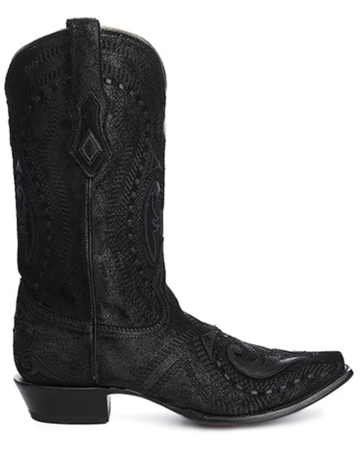 Image #2 - Corral Men's Embroidered Western Boots - Snip Toe, Black, hi-res