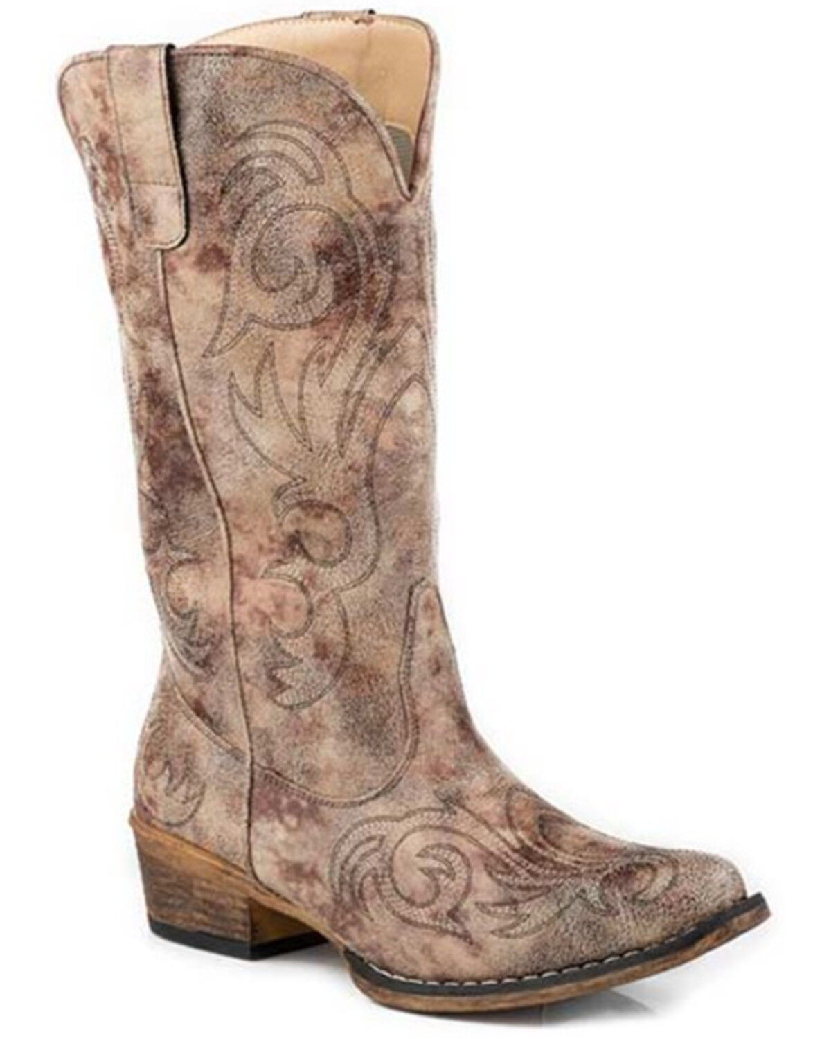 Image #1 - Roper Women's Riley Western Boots - Snip Toe, Tan, hi-res