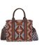 Image #1 - Wrangler Women's Southwestern Print Canvas Crossbody Bag, Coffee, hi-res