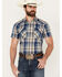 Image #1 - Pendleton Men's Frontier Plaid Print Short Sleeve Snap Western Shirt, Blue, hi-res