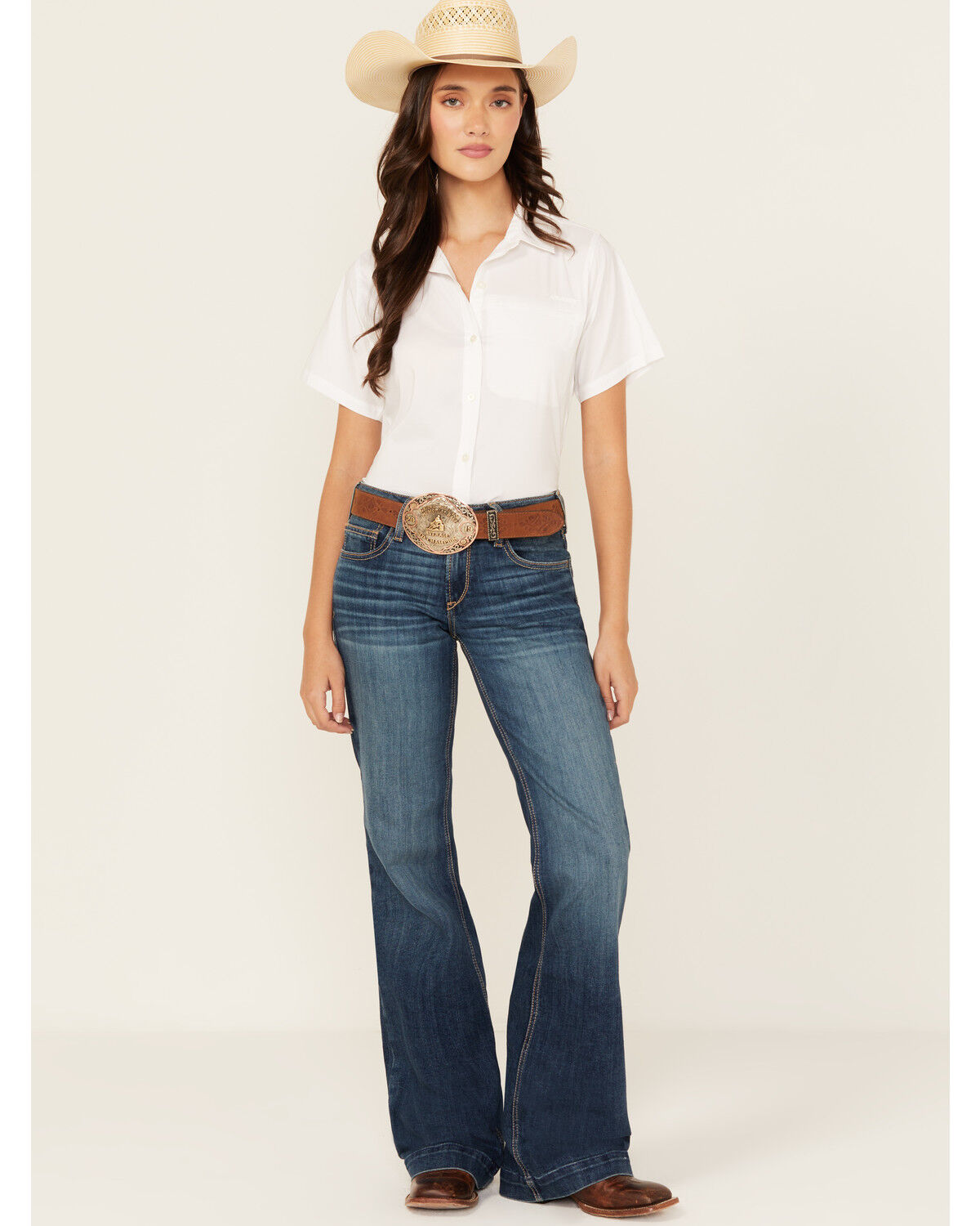Image #3 - Ariat Women's Hasley Dark Wash Mid Rise Slim Trouser Denim Jeans, Dark Wash, hi-res