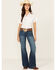Image #3 - Ariat Women's Hasley Dark Wash Mid Rise Slim Trouser Denim Jeans, Dark Wash, hi-res