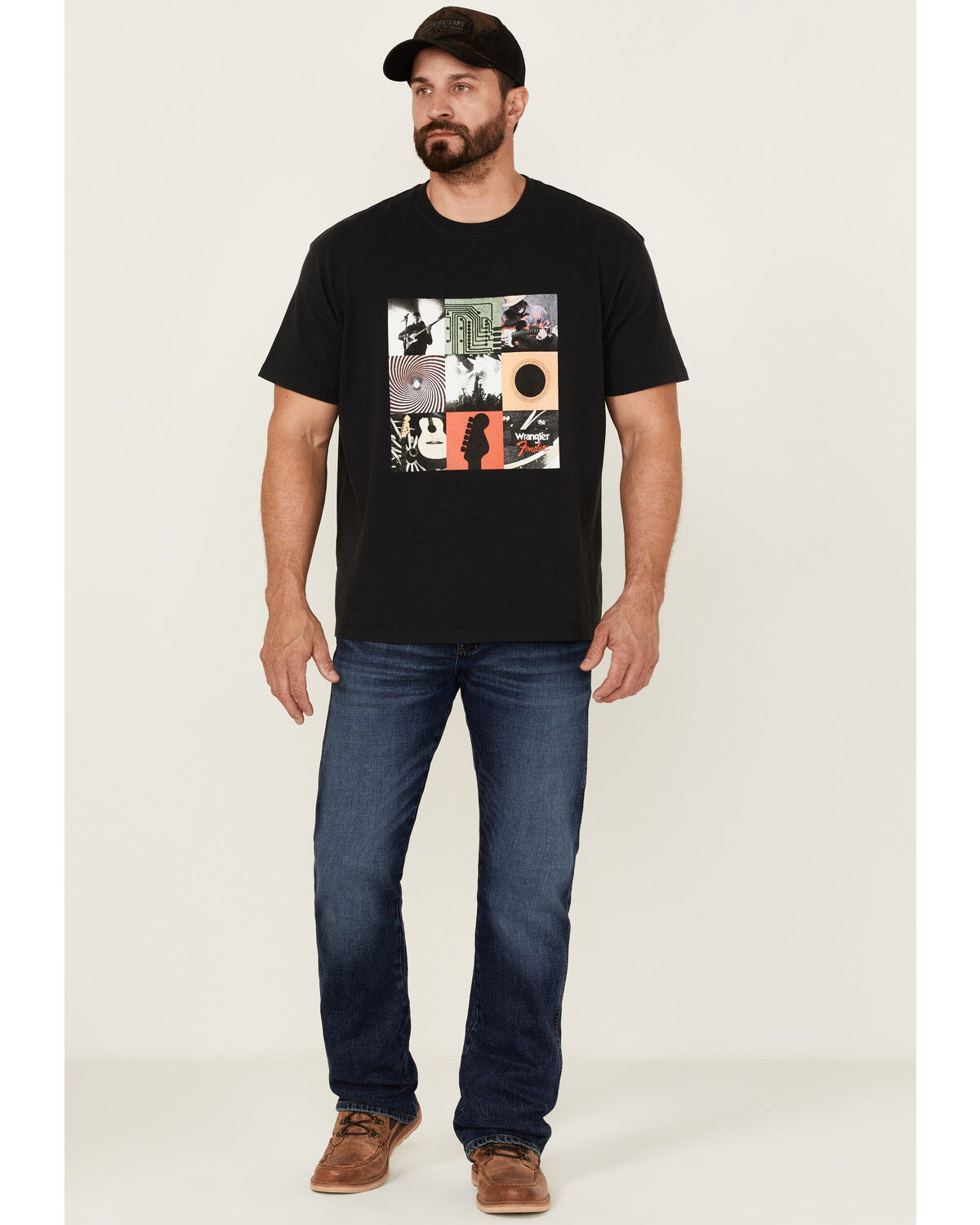 Image #2 - Wrangler X Fender Men's Archives Vintage Graphic T-Shirt, Black, hi-res