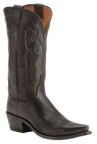 Lucchese Handmade 1883 Fiona Ranch Hand Cowgirl Boots - Snip Toe, Black, hi-res
