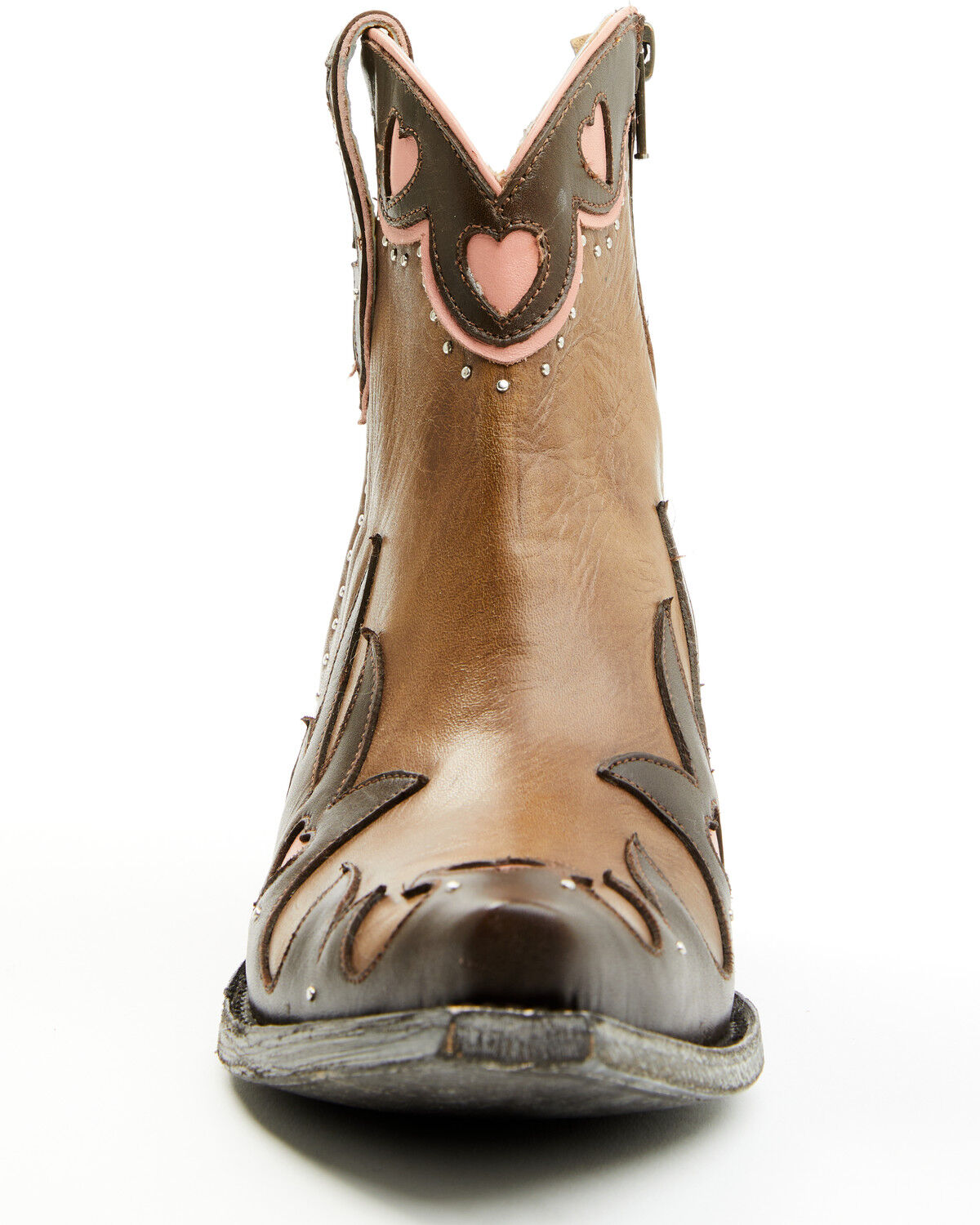 Image #4 - Yippee Ki Yay by Old Gringo Women's Love & Paranoia Western Booties - Snip Toe, Pink, hi-res