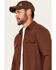 Image #2 - Brothers and Sons Men's Kelcy Herringbone Long Sleeve Button-Down Western Shirt, Burgundy, hi-res