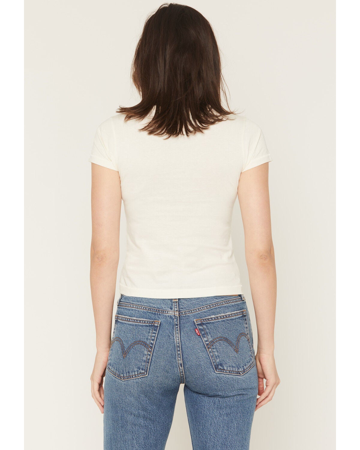 Image #4 - Shyanne Women's Roped My Heart Short Sleeve Graphic Baby Tee, Cream, hi-res