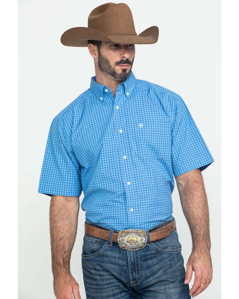 Ariat Men S Glendale Plaid Short Sleeve Western Shirt Tall