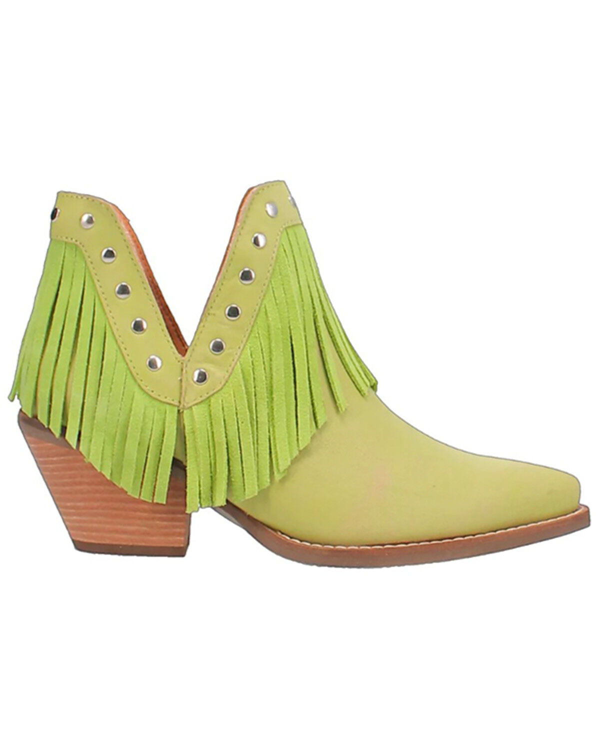 Image #2 - Dingo Women's Fine N' Dandy Leather Booties - Snip Toe, Moss Green, hi-res