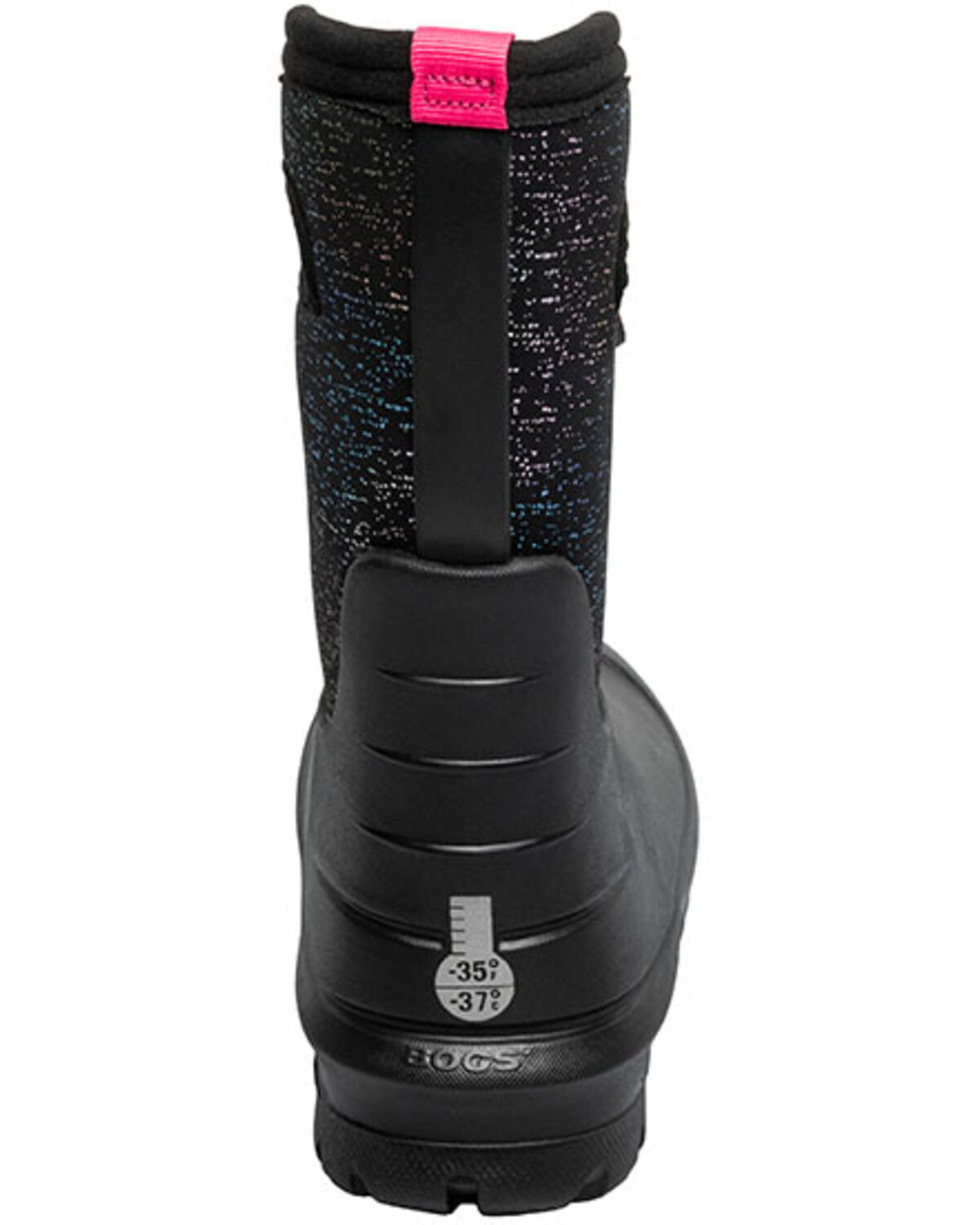 Image #5 - Bogs Girls' Neo Classic Metallic Fleck Print Waterproof Boots - Round Toe, Black, hi-res