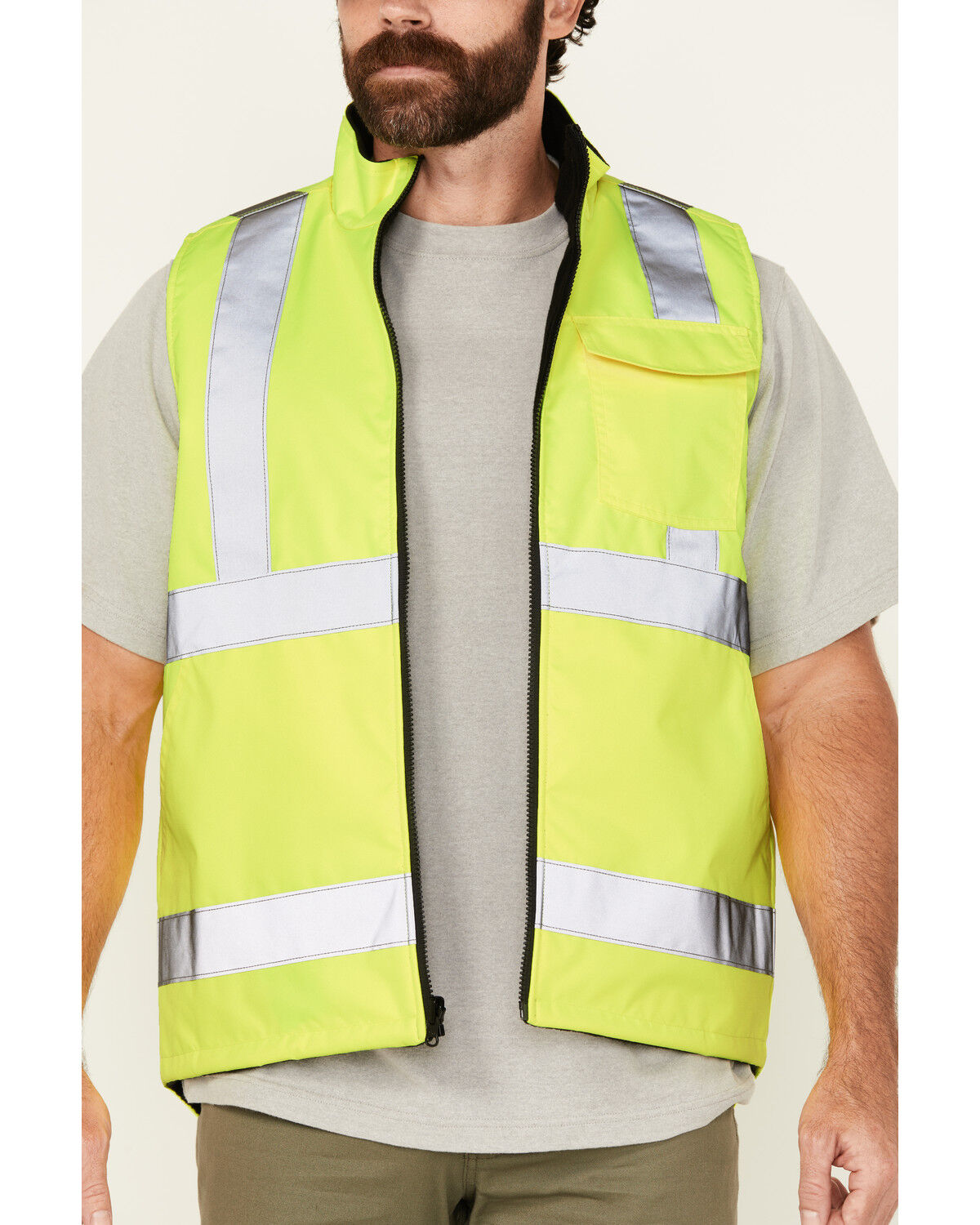 Image #2 - Hawx Men's Hi-Vis Safety Vest, Yellow, hi-res