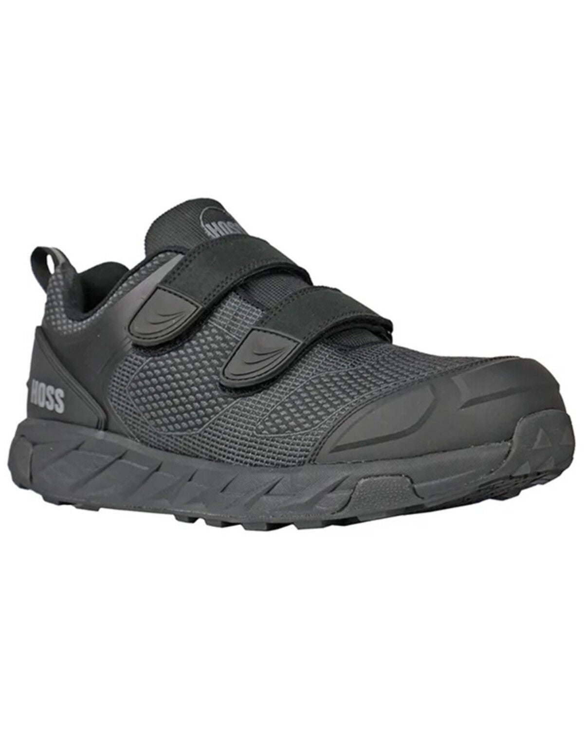 Hoss Men's Buster Low Velcro Waterproof Slip Resistant Work Shoes - Carbon Nano Toe, Black, hi-res
