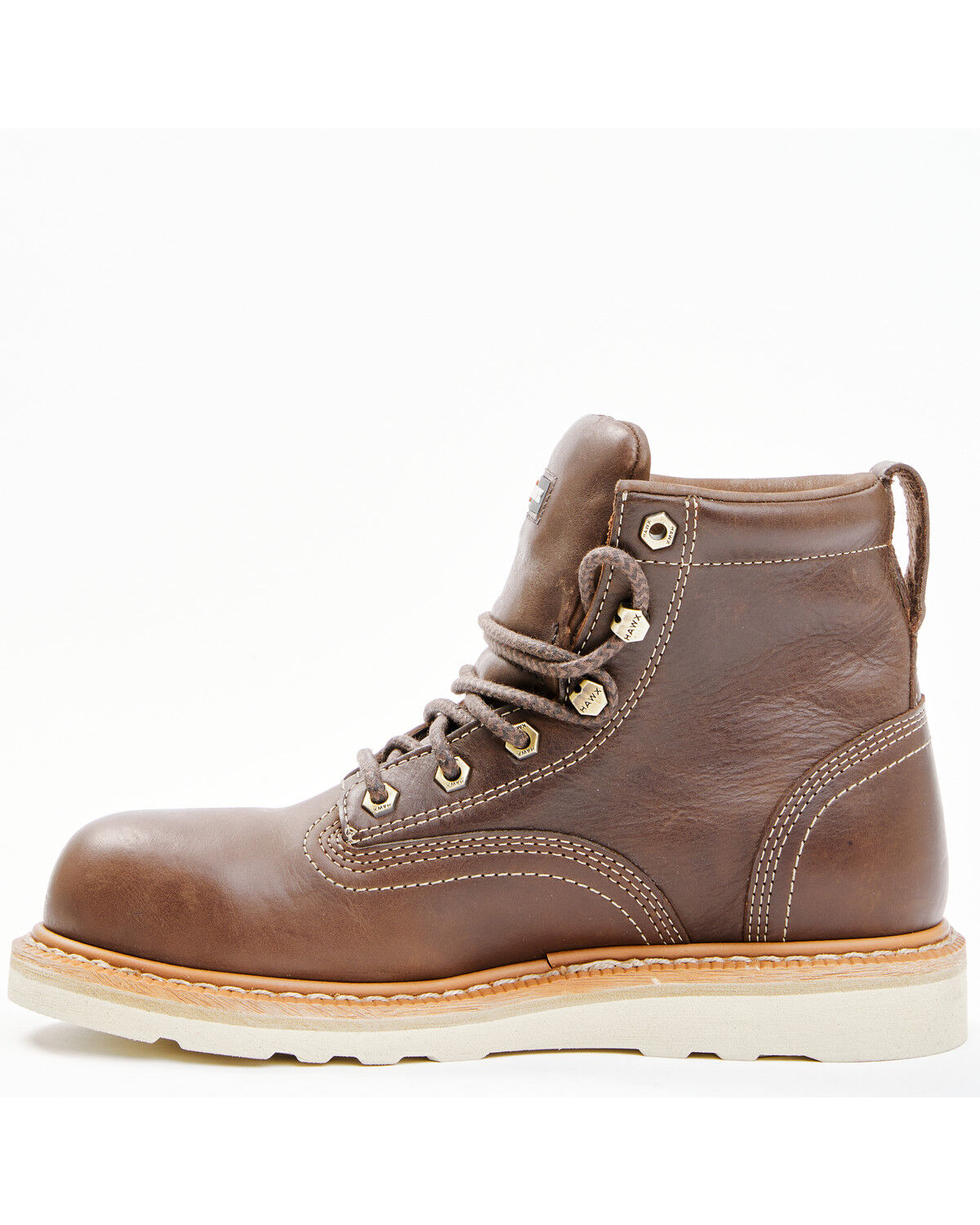 Image #3 - Hawx Men's USA Wedge Value Work Boots - Steel Toe, Brown, hi-res