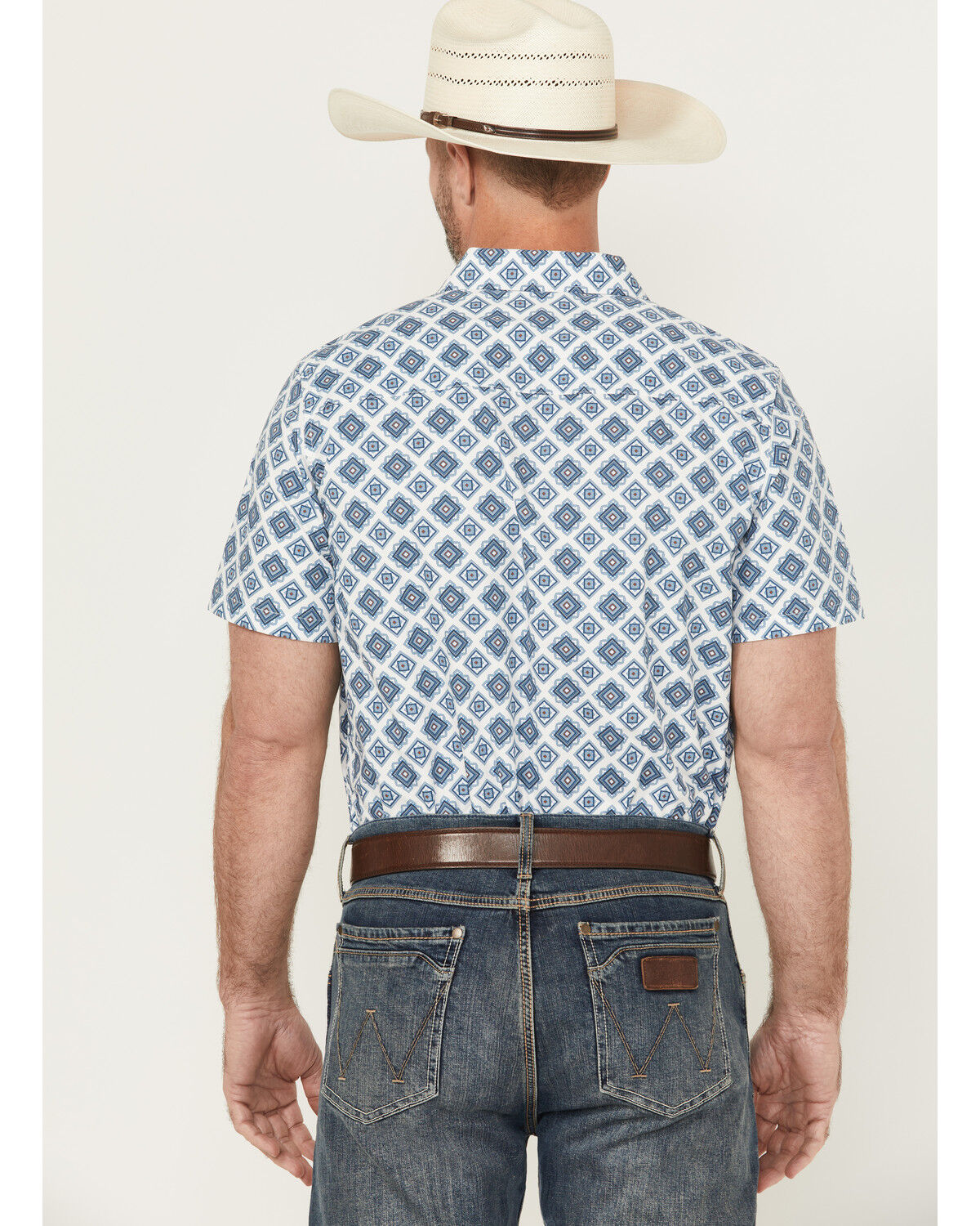 Image #4 - Gibson Trading Co Men's Bowling Alley Medallion Short Sleeve Button-Down Stretch Western Shirt, White, hi-res