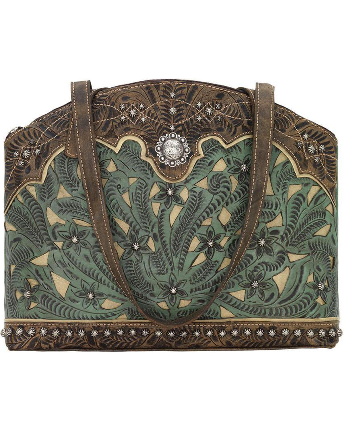 Image #1 - American West Women's Annie's Concealed Carry Half Moon Purse, Turquoise, hi-res