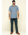 Hawx Men's Skyhawk Indigo Plaid Short Sleeve Work Shirt - Tall , Indigo, hi-res