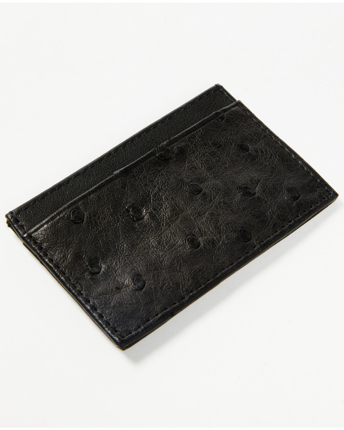 Cody James Men's Exotic Ostrich Leather Credit Card Wallet, Black, hi-res