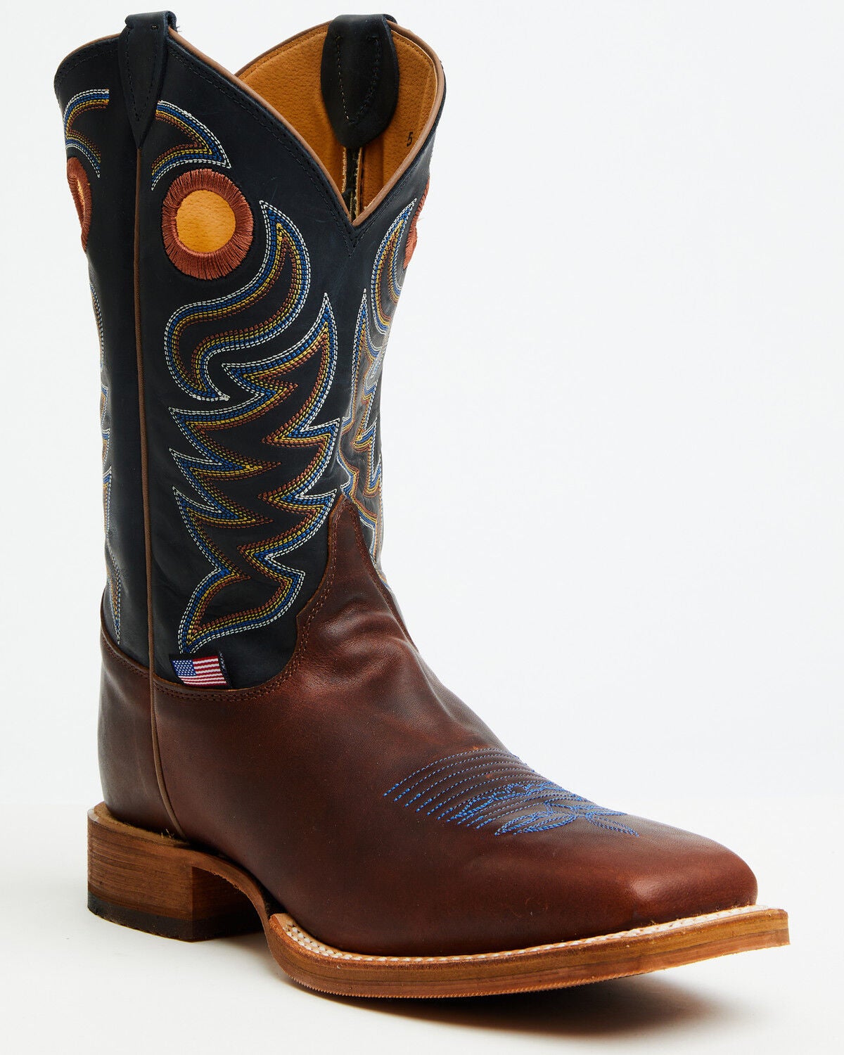 Justin Men's Boot Barn Exclusive Bent Rail Walsh Performance Western Boots - Broad Square Toe, Cognac, hi-res