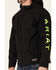 Image #3 - Ariat Men's Black & Lime Rebar Stretch Canvas Softshell Logo Zip-Front Work Jacket , Bright Green, hi-res