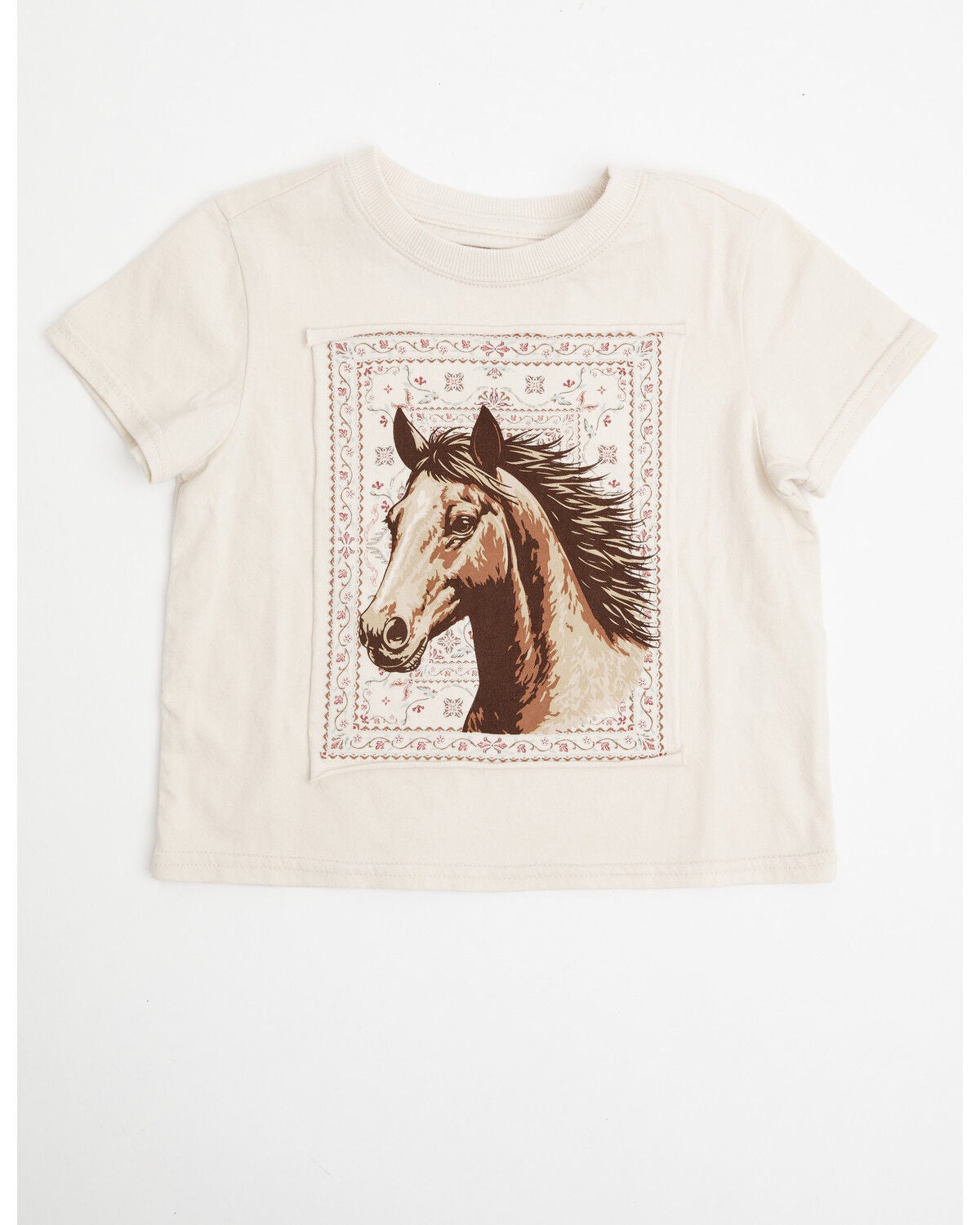 Image #1 - Shyanne Toddler Girls' Horse Head Short Sleeve Graphic T-Shirt, Natural, hi-res