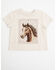 Image #1 - Shyanne Toddler Girls' Horse Head Short Sleeve Graphic T-Shirt, Natural, hi-res