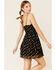 Sadie & Sage Women's Metallic Clip Dot Dress, Black, hi-res