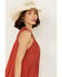 Image #2 - Miss Me Women's Crochet Neck Sleeveless Peasant Top, Rust Copper, hi-res